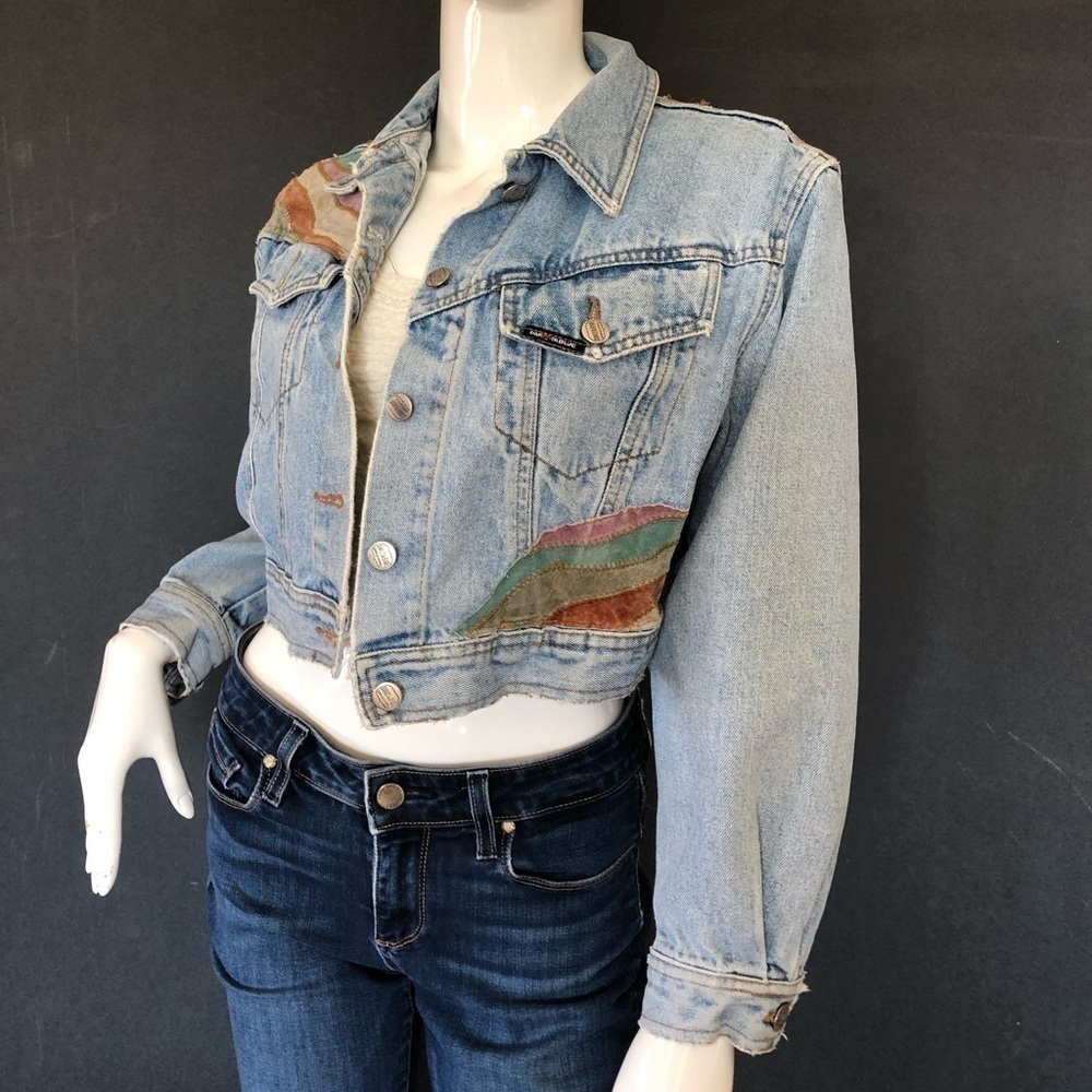 𝅺VINTAGE Dakota blue crop jeans Jacket 80s/90s